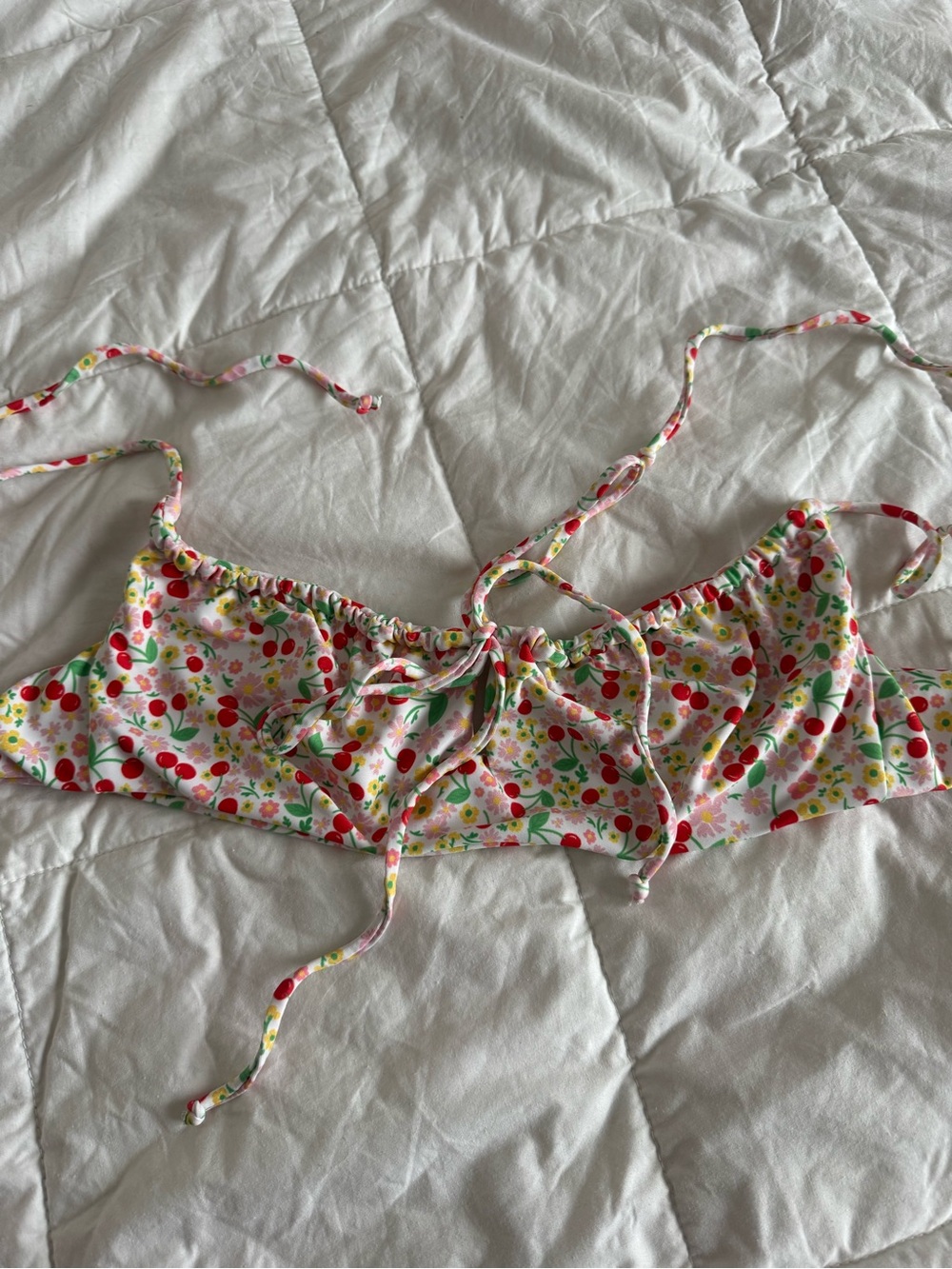 Skatie Demi Cherry Floral Bikini Top